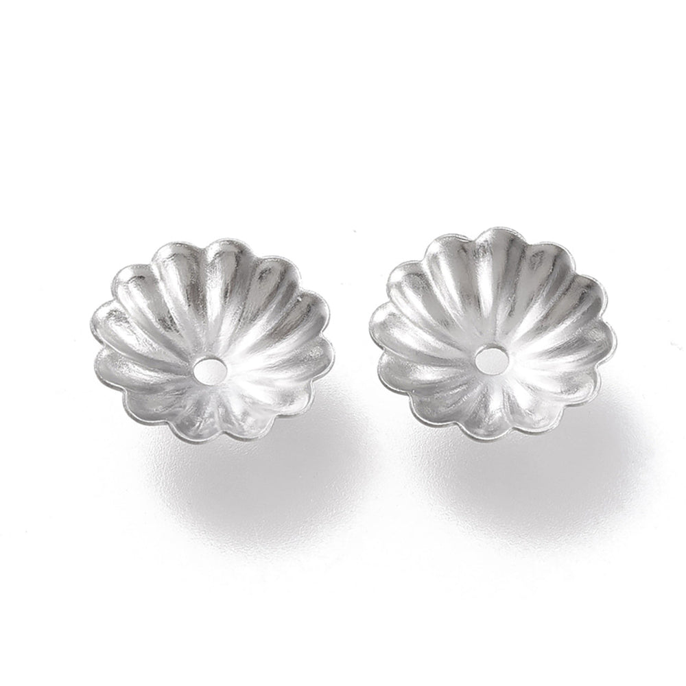 Perlenkappen Blumenform – 9,5 x 10 mm - Stahl - PerlineBeads