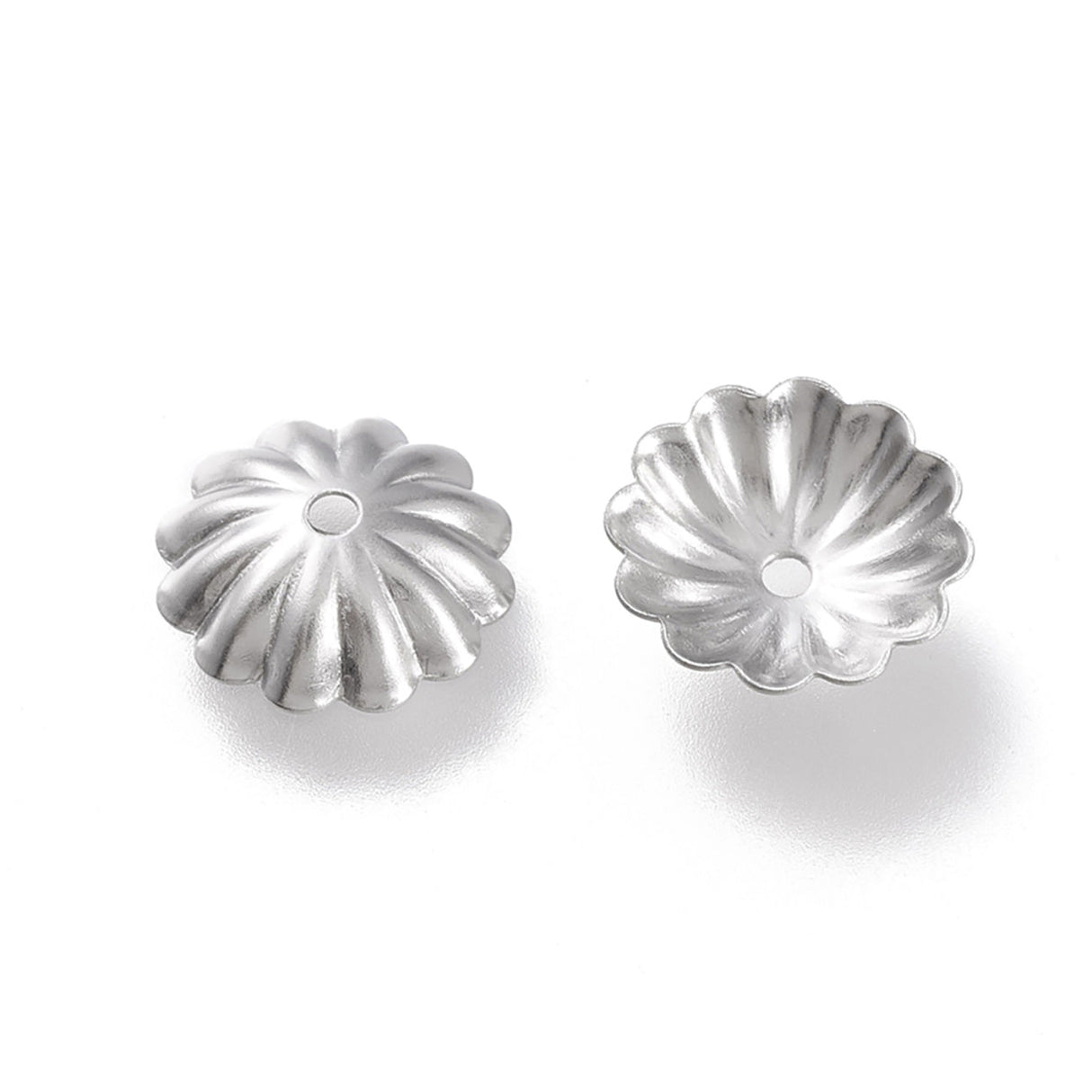 Perlenkappen Blumenform – 9,5 x 10 mm - Stahl - PerlineBeads