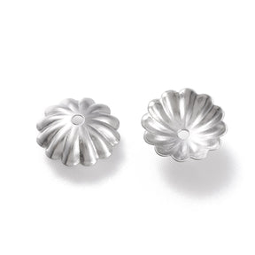 Perlenkappen Blumenform – 9,5 x 10 mm - Stahl - PerlineBeads