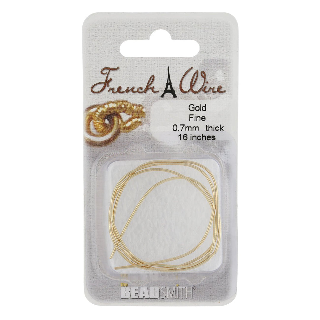 Perlspiraldraht (French Wire) 0,7 mm - Fine - Farbe helles Gold - PerlineBeads