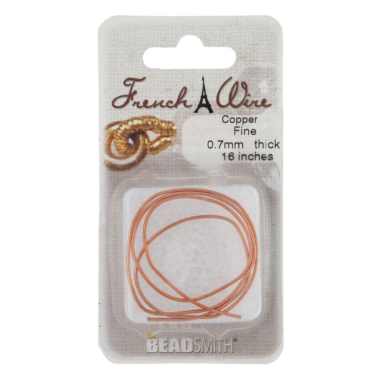 Perlspiraldraht (French Wire) 0,7 mm - Fine - Farbe Kupfer - PerlineBeads