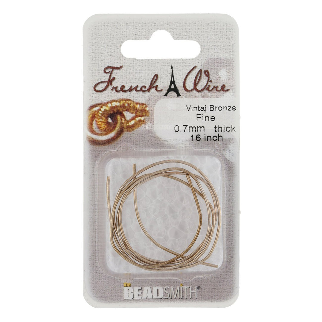 Perlspiraldraht (French Wire) 0,7 mm - Fine - Farbe Vintage Bronze - PerlineBeads