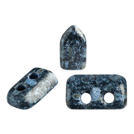 Piros® par Puca® - Metallic Mat Blue Spotted - PerlineBeads