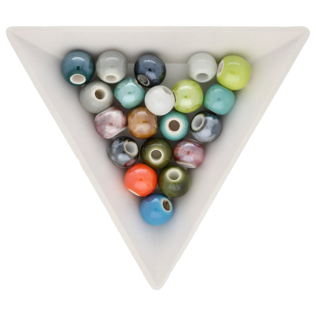 Porzellanperlen rund 8 mm - Farbenmix - PerlineBeads