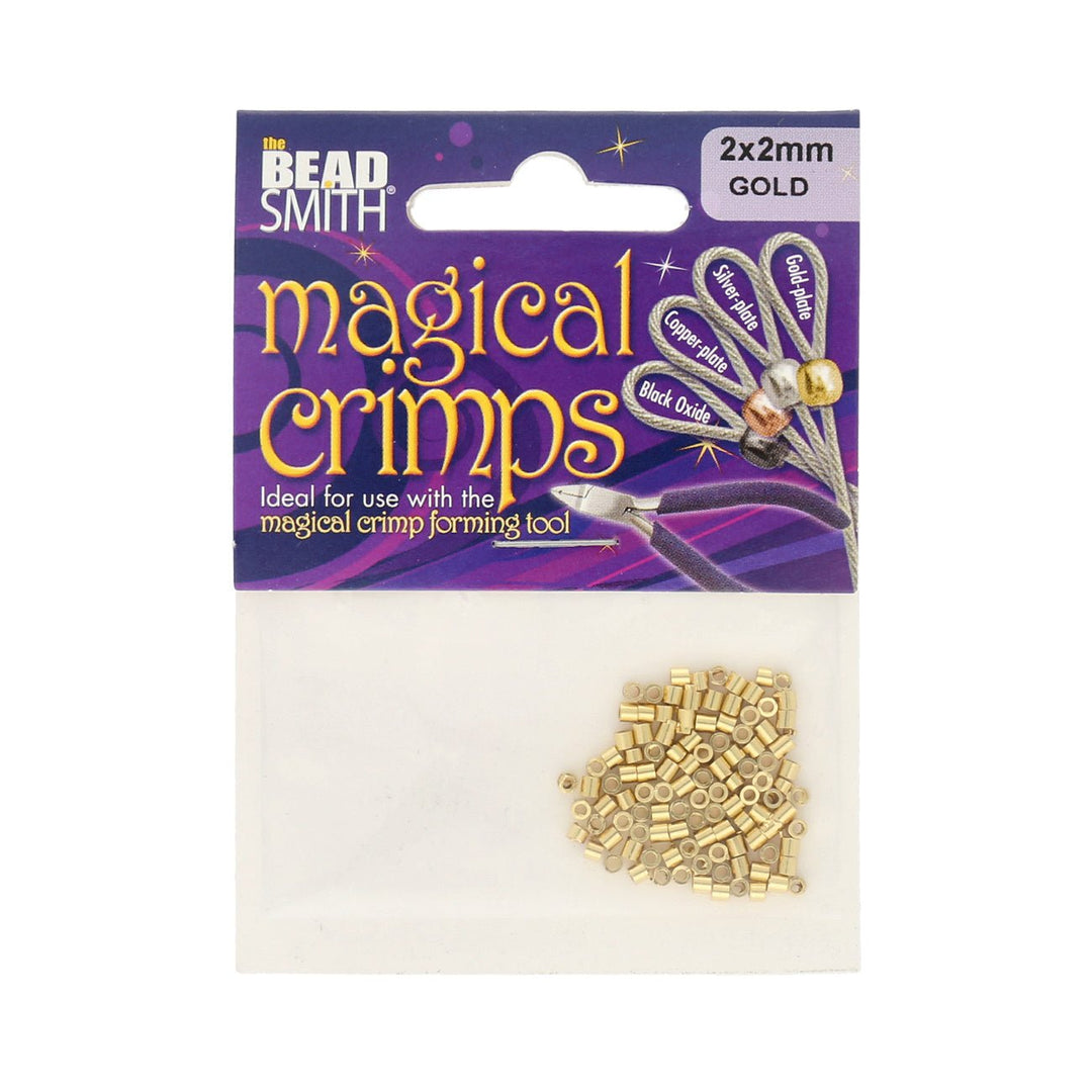 Quetschperlen - Magical Crimps, Rohr 2x2 mm - Vergoldet - PerlineBeads