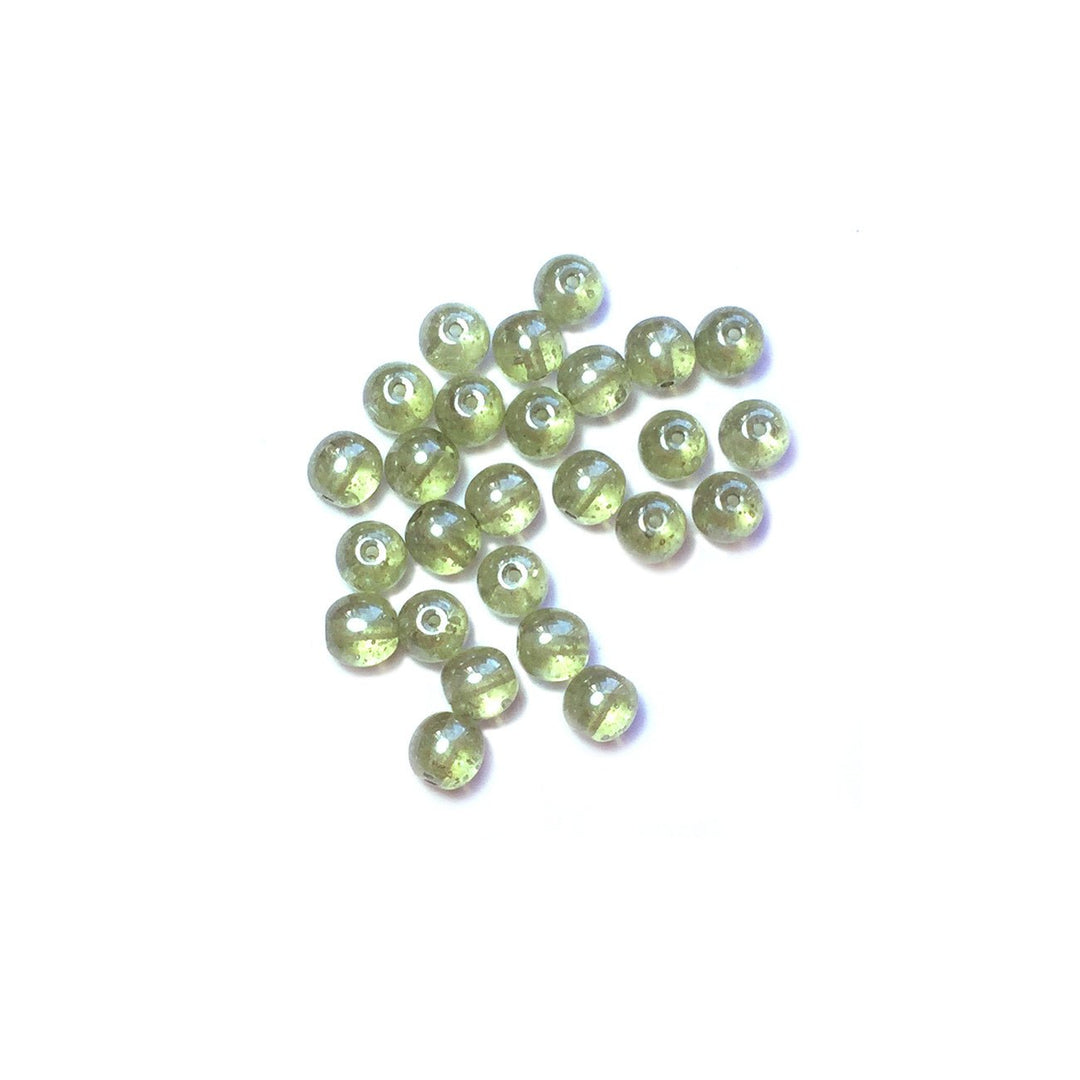 Recycelte Glasperlen 7 mm - Green Bubbles - PerlineBeads