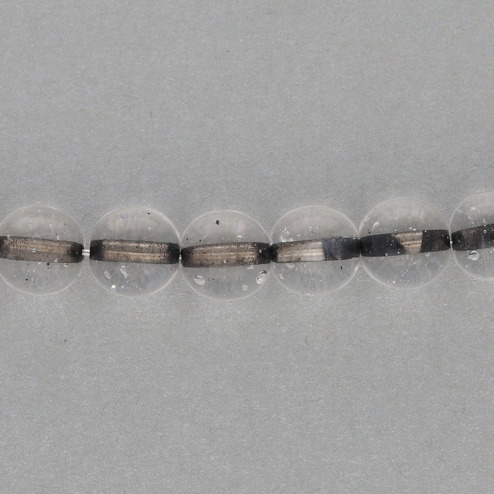 Recycelte Glasperlen 8 mm - Lined Bubbles Black - PerlineBeads