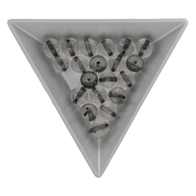 Recycelte Glasperlen 8 mm - Lined Bubbles Black - PerlineBeads