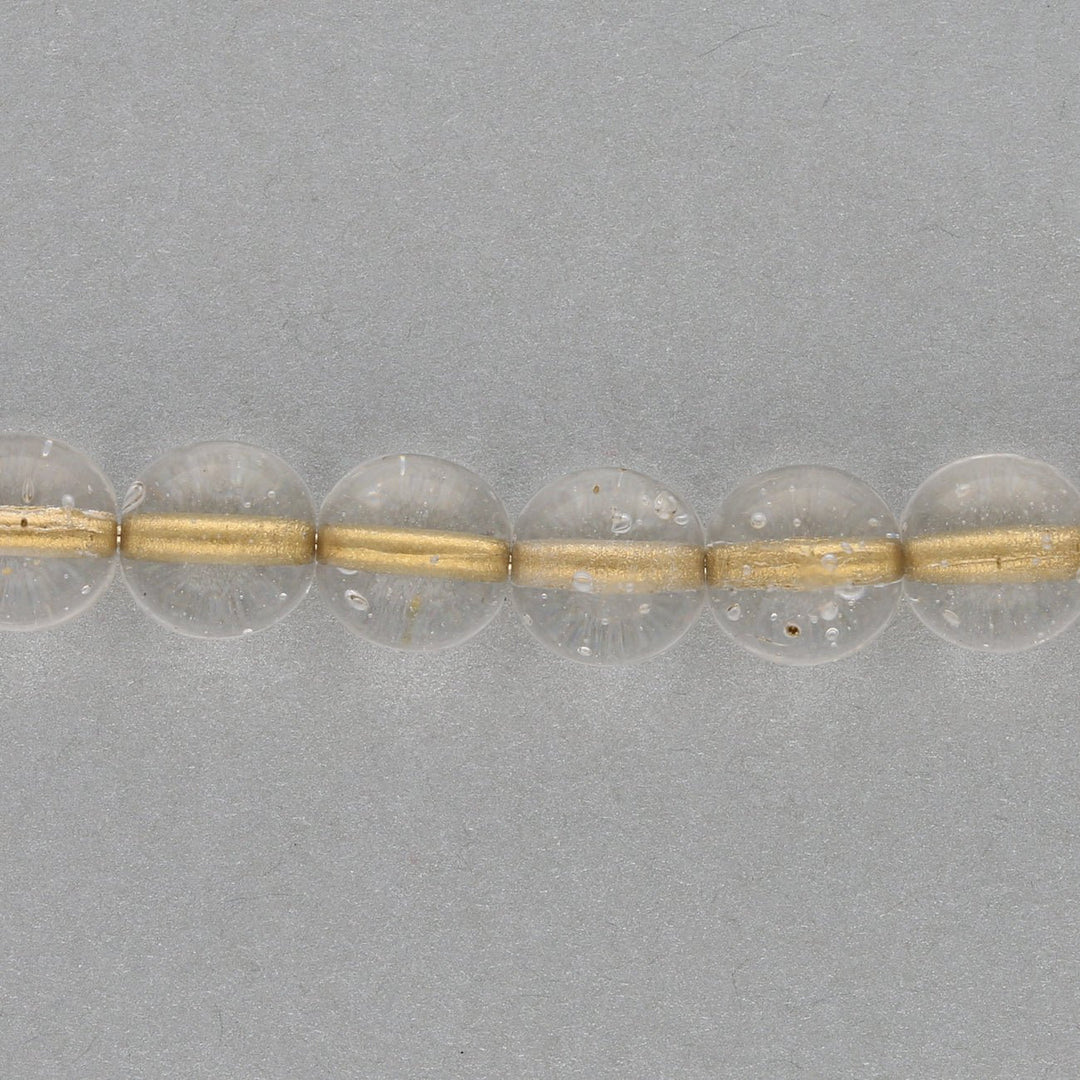 Recycelte Glasperlen 8 mm - Lined Bubbles Gold - PerlineBeads