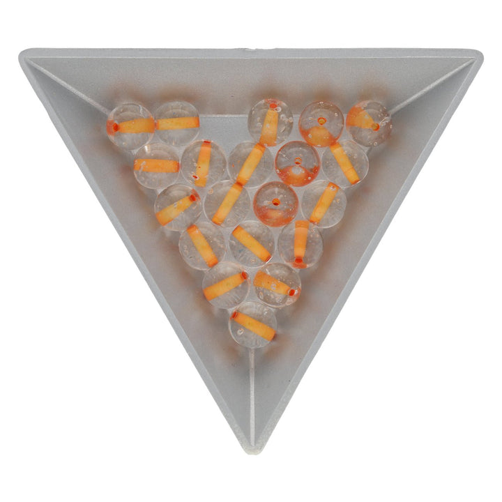 Recycelte Glasperlen 8 mm - Lined Bubbles Orange - PerlineBeads