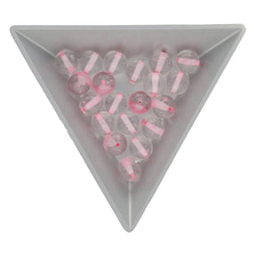 Recycelte Glasperlen 8 mm - Lined Bubbles Pink - PerlineBeads