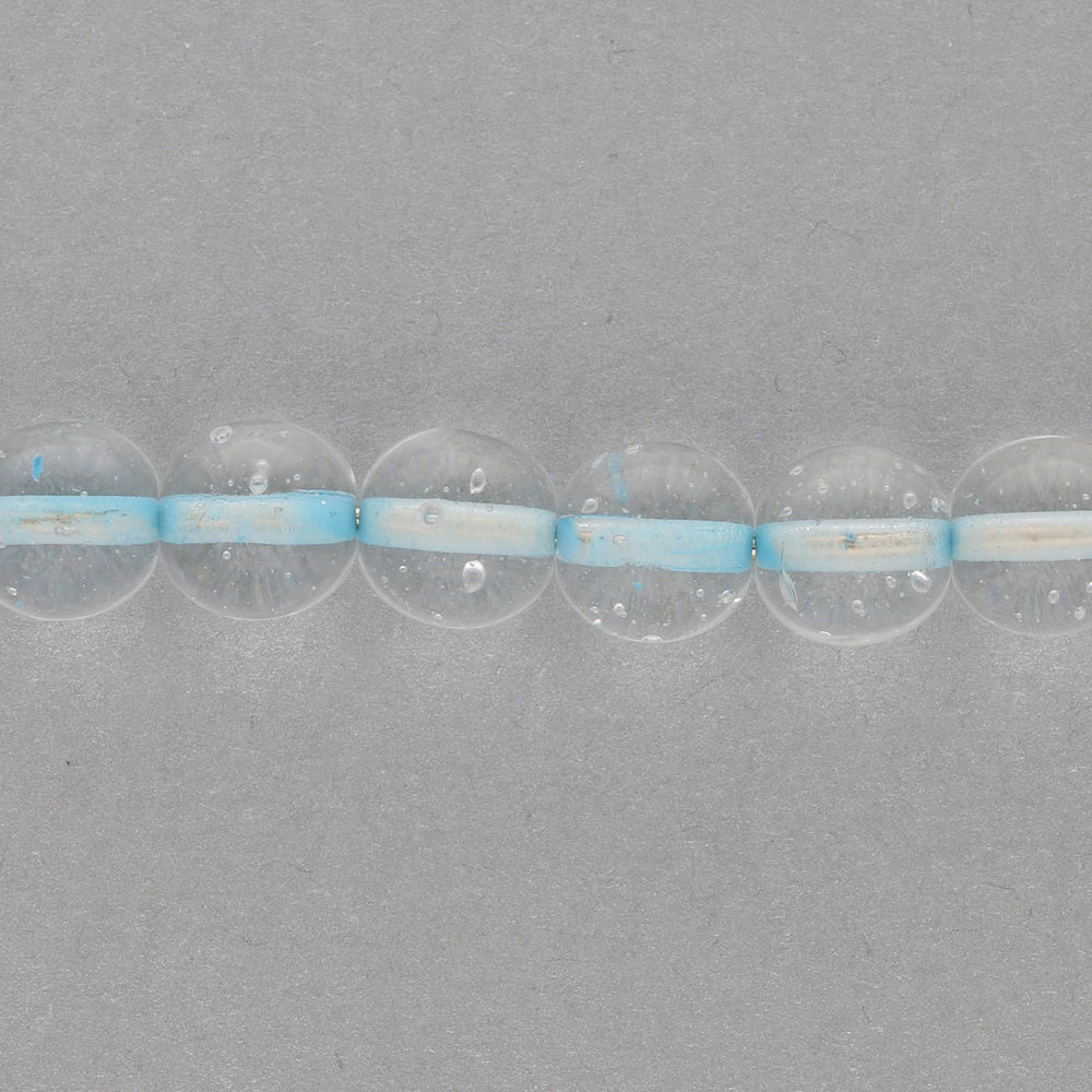 Recycelte Glasperlen 8 mm - Lined Bubbles Seagreen - PerlineBeads