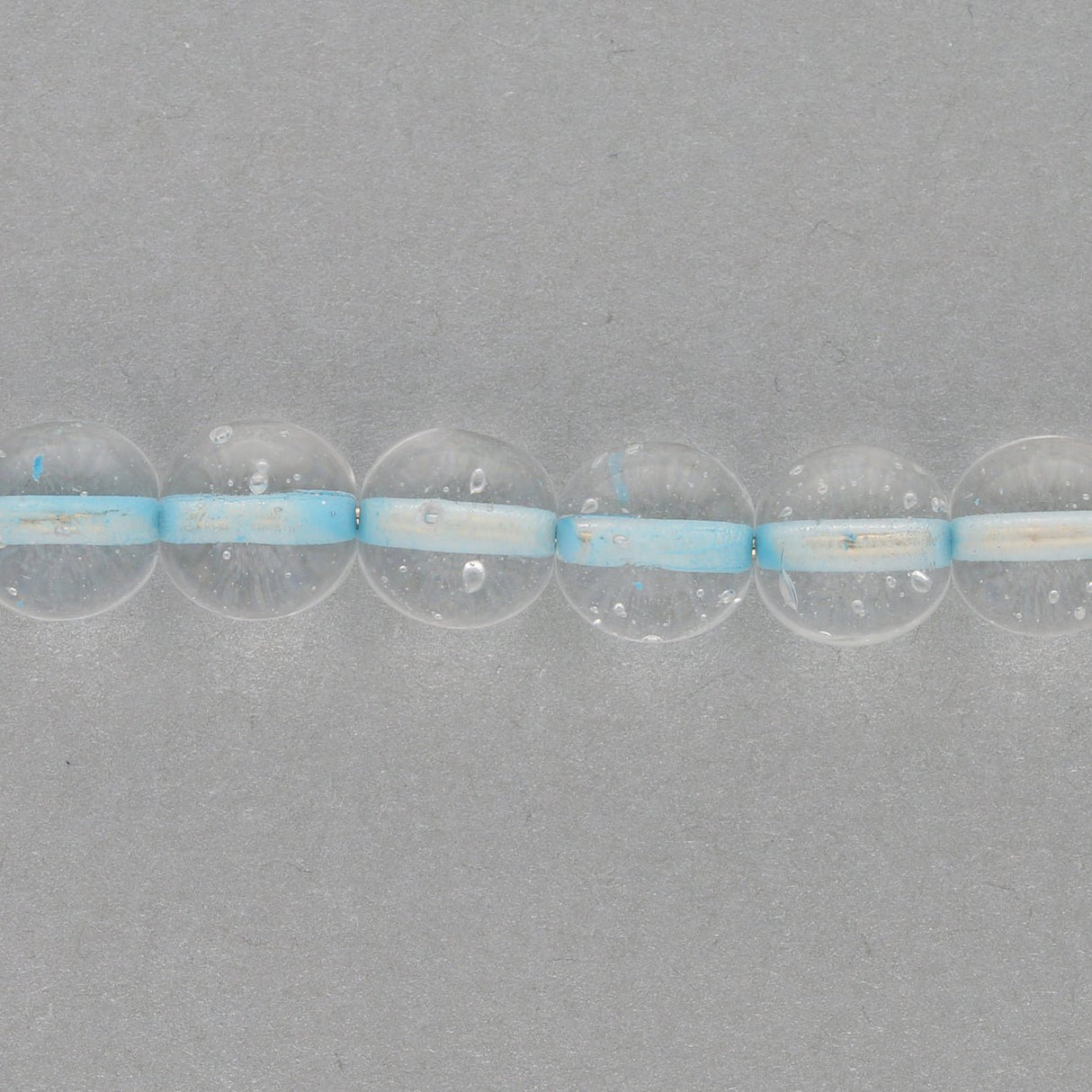Recycelte Glasperlen 8 mm - Lined Bubbles Seagreen - PerlineBeads