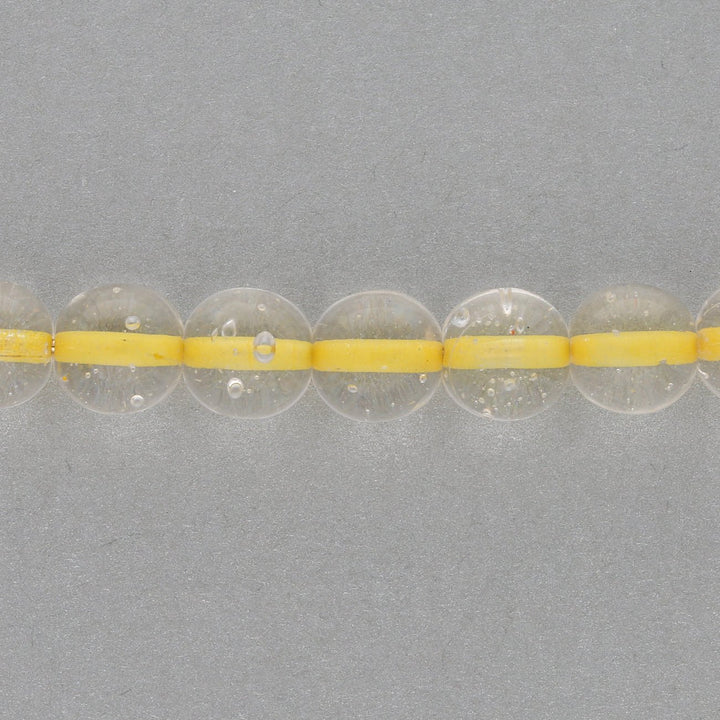 Recycelte Glasperlen 8 mm - Lined Bubbles Yellow - PerlineBeads