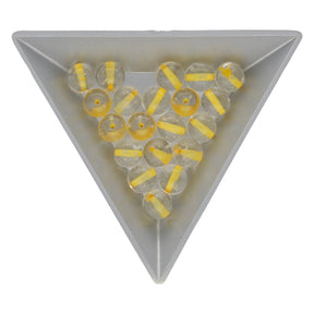 Recycelte Glasperlen 8 mm - Lined Bubbles Yellow - PerlineBeads