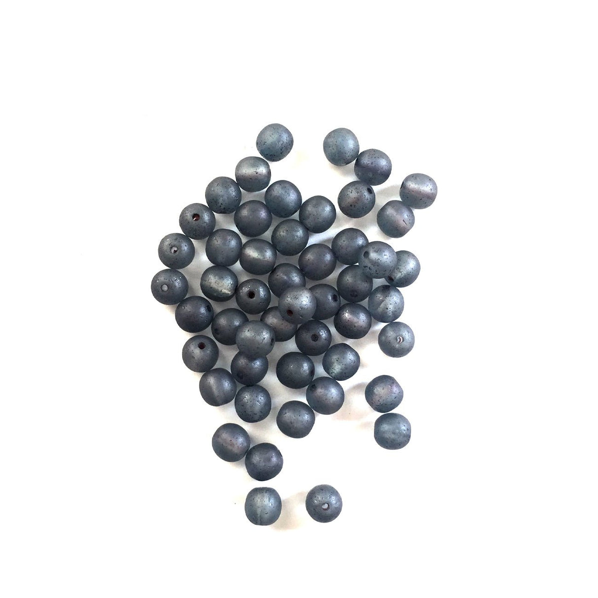 Recycelte Glasperlen 8 mm - Matt Night Blue - PerlineBeads