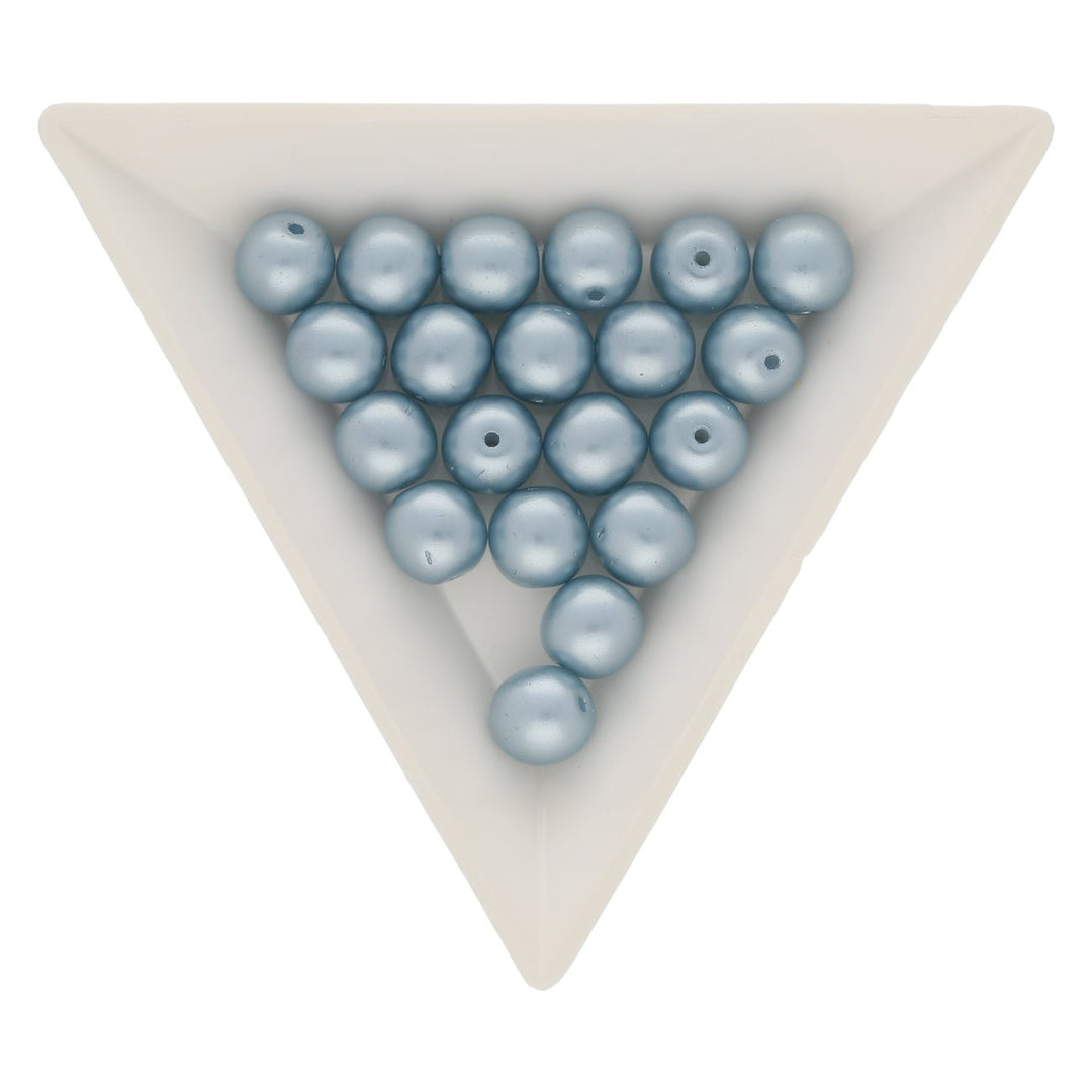 Recycelte Glasperlen 8 mm - Pearly Ash blue Bubbles - PerlineBeads