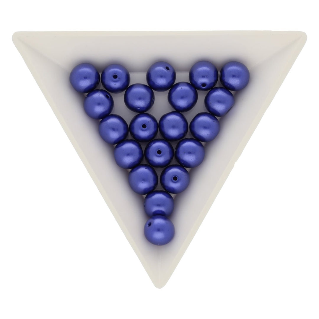 Recycelte Glasperlen 8 mm - Pearly Cobalt Bubbles - PerlineBeads