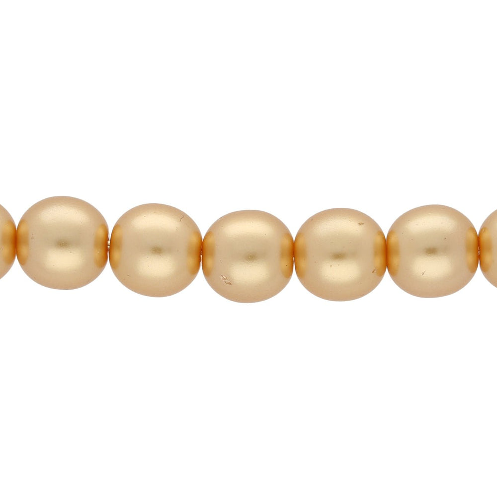 Recycelte Glasperlen 8 mm - Pearly Gold Bubbles - PerlineBeads