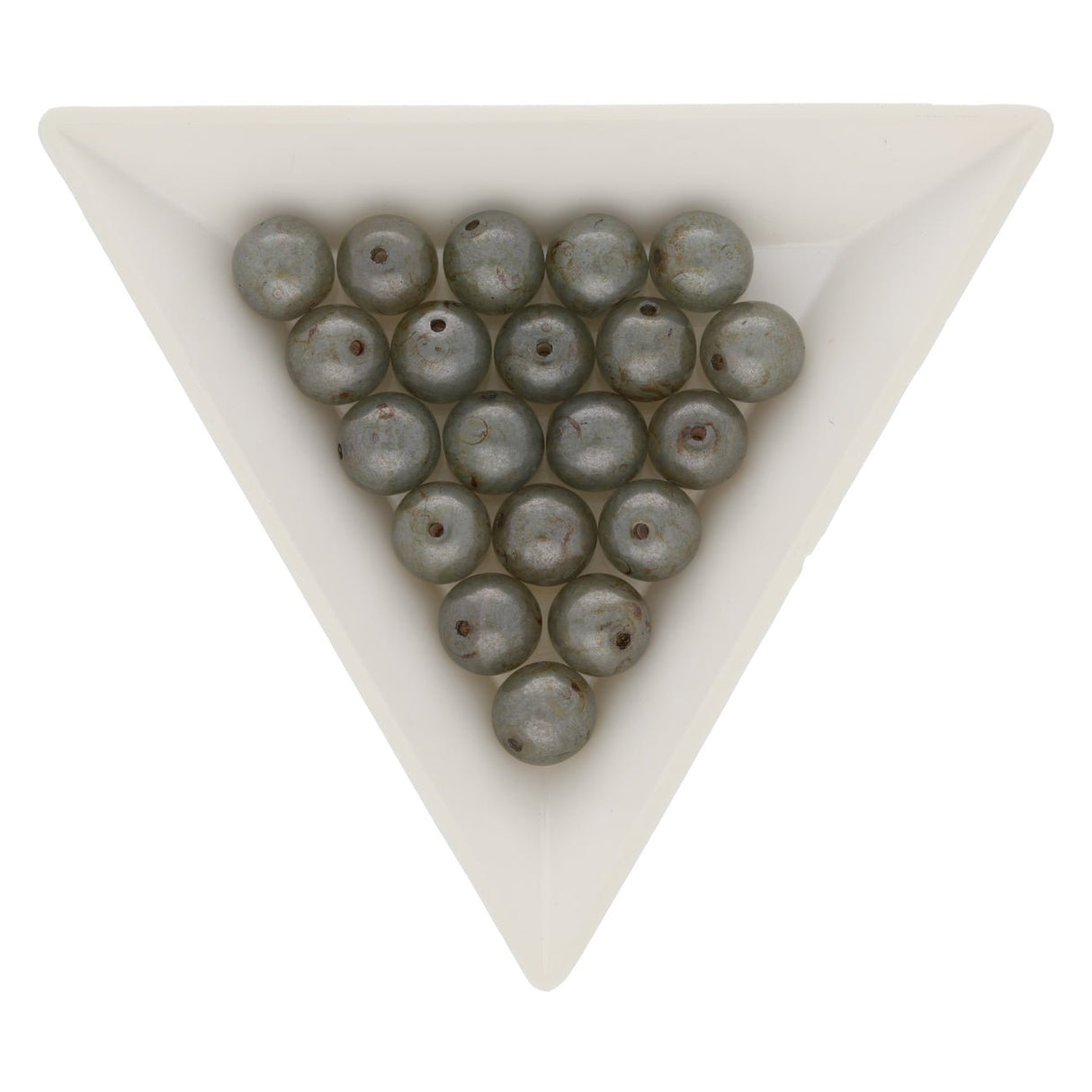 Recycelte Glasperlen 8 mm - Travertine Bubbles Green - PerlineBeads