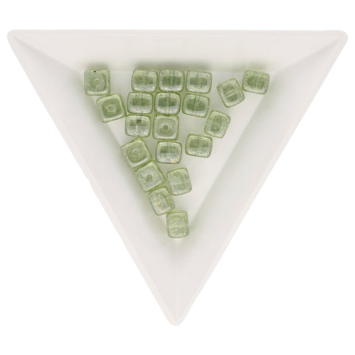 Recycelte Glasperlen "Cubes" - Green - PerlineBeads