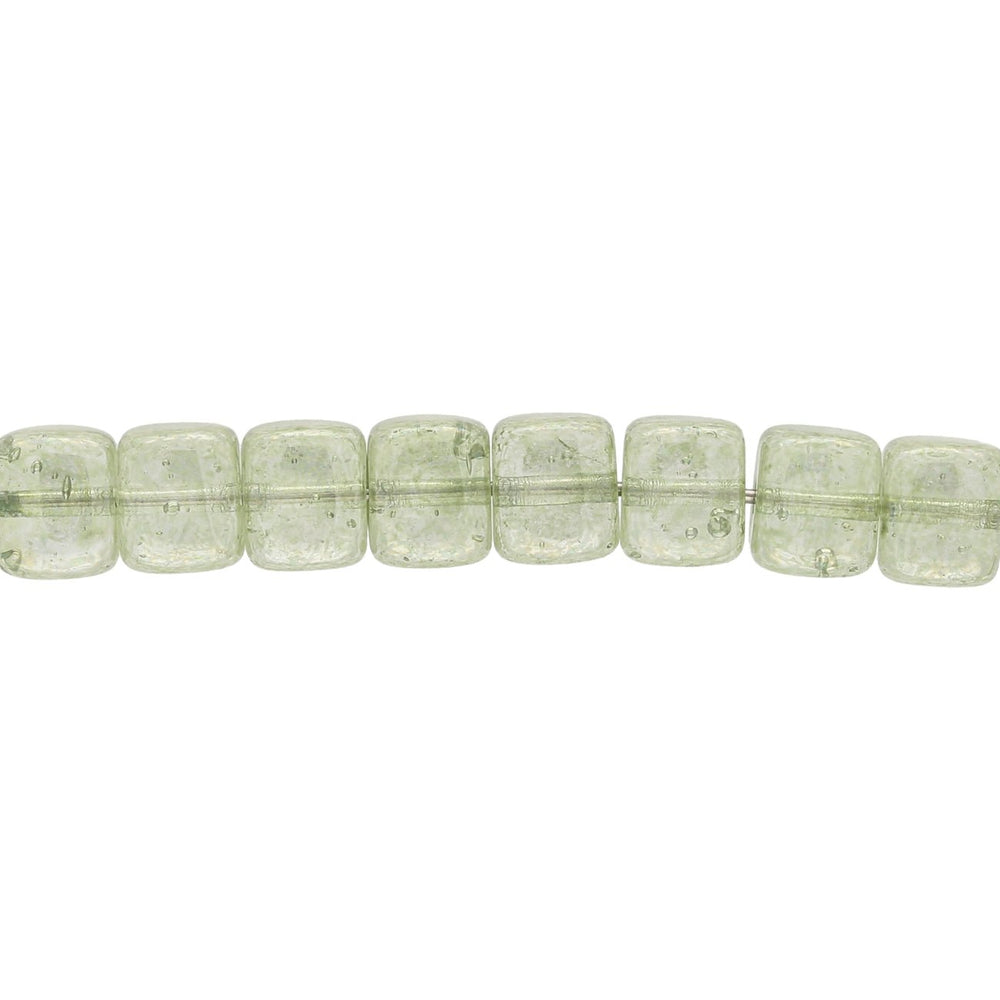 Perles cubes en céramique 5 mm - Blanc irisé x5 - Perles & Co