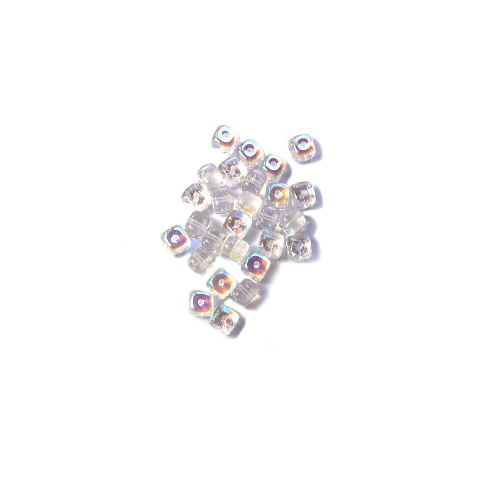 Recycelte Glasperlen "Cubes" - Metallic Ice - PerlineBeads