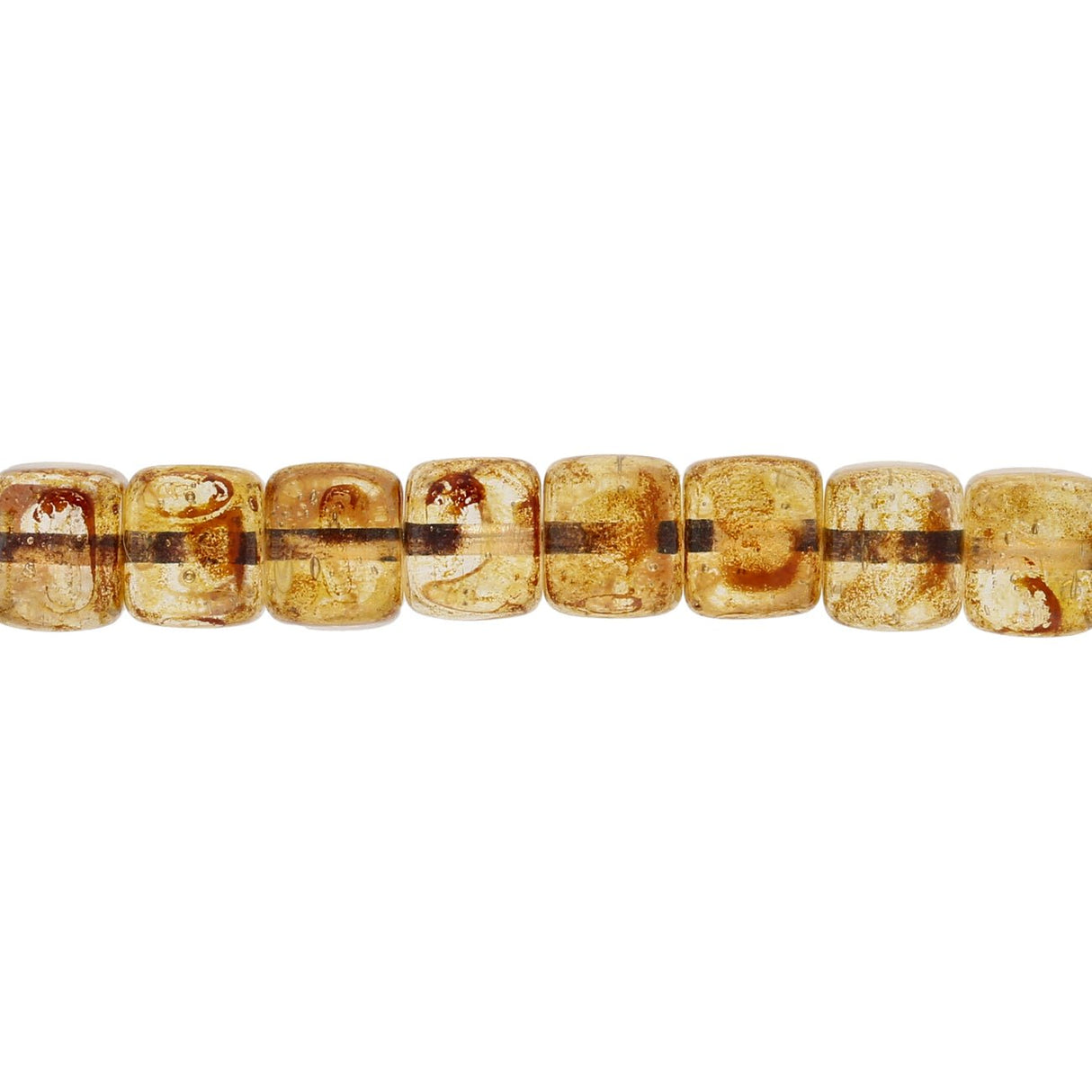 Recycelte Glasperlen "Cubes" - Old Whisky - PerlineBeads