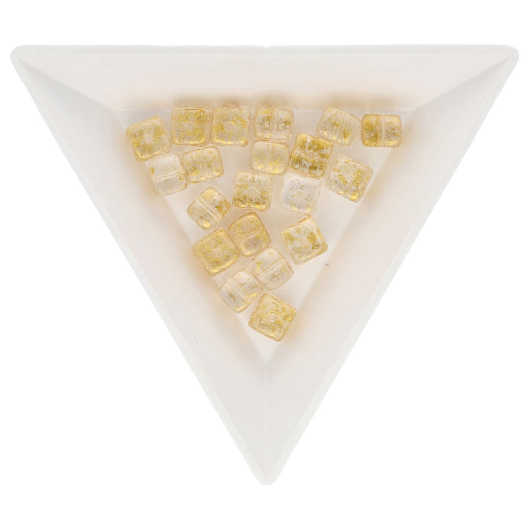 Recycelte Glasperlen "Cubes" - Rough Gold - PerlineBeads