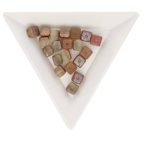 Recycelte Glasperlen "Cubes" - Rusty - PerlineBeads