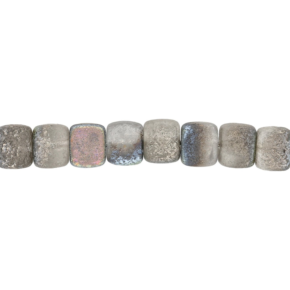 Recycelte Glasperlen "Cubes" - Rusty Chrome - PerlineBeads