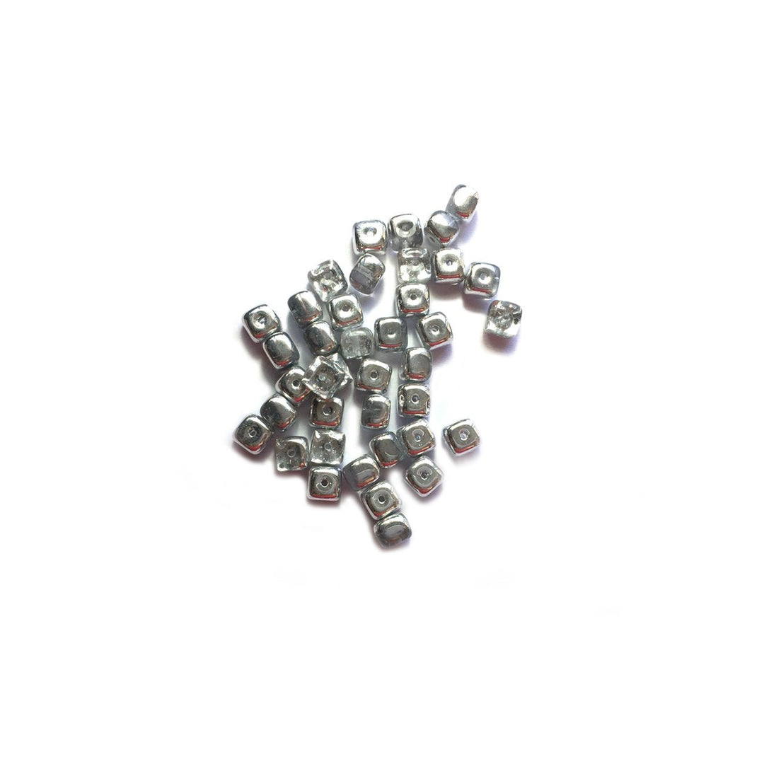Recycelte Glasperlen "Cubes" - Silver - PerlineBeads
