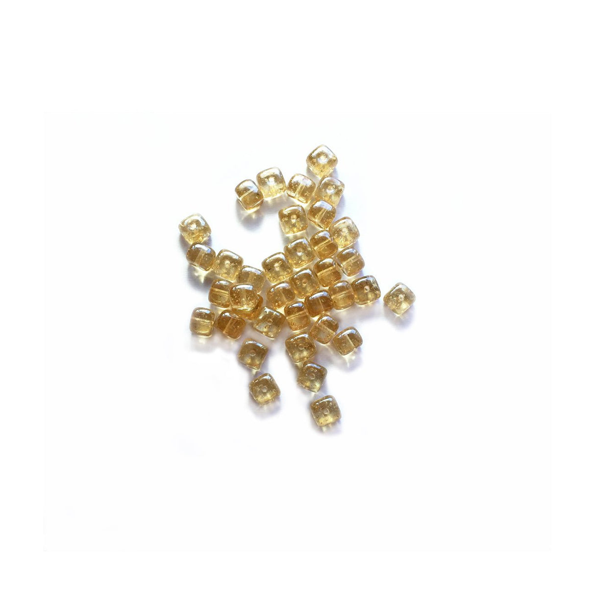 Recycelte Glasperlen "Cubes" - Whisky - PerlineBeads