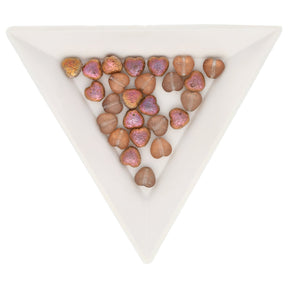 Recycelte Glasperlen "Hearts" - Etched - PerlineBeads