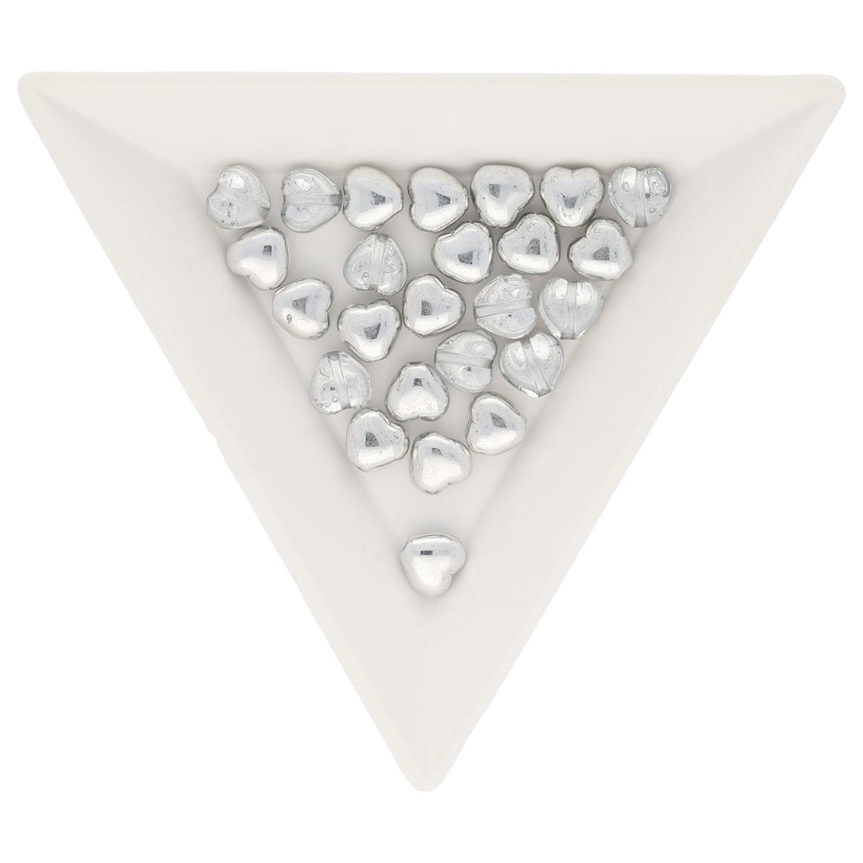 Recycelte Glasperlen "Hearts" - Half Silver - PerlineBeads