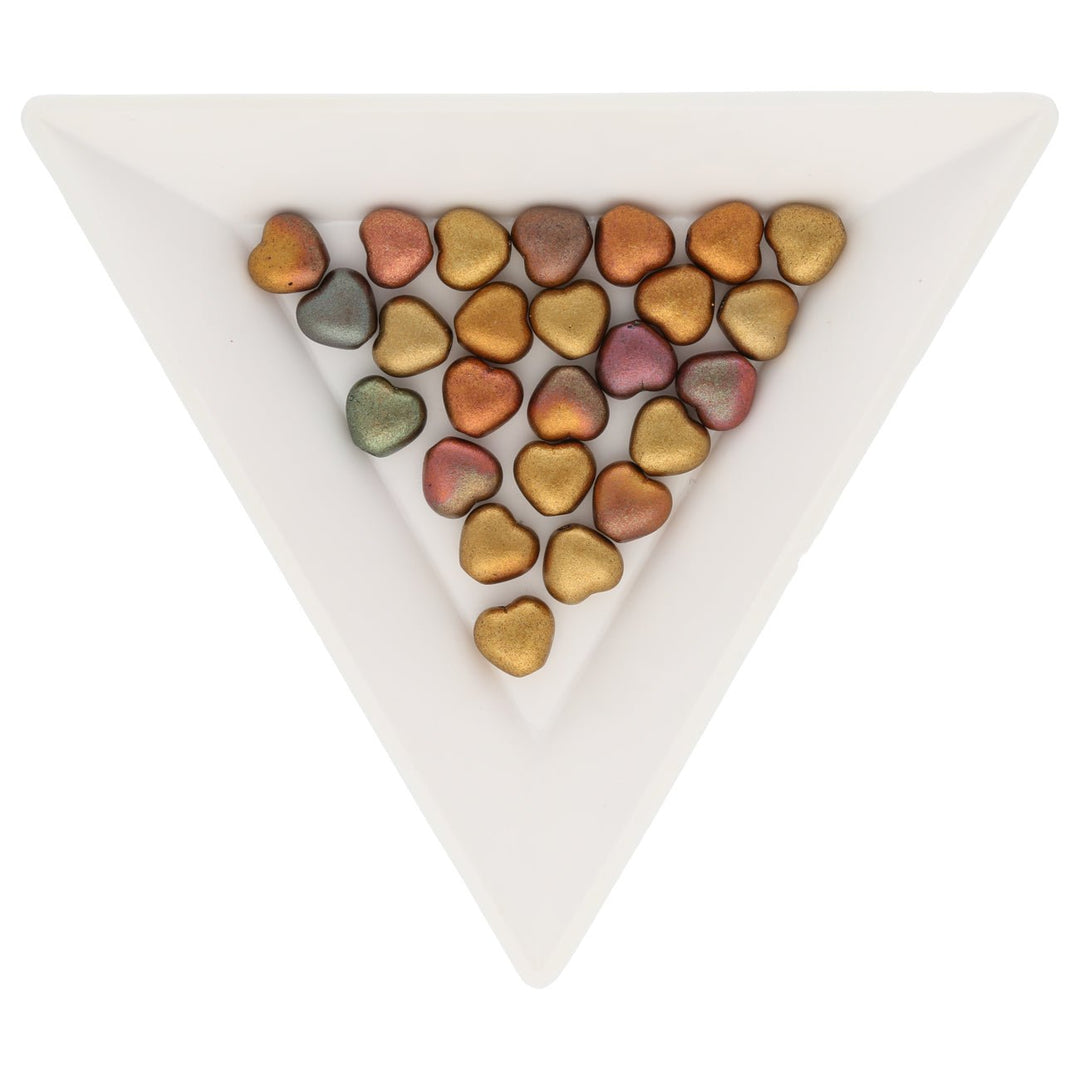 Recycelte Glasperlen "Hearts" - Metallic Candy - PerlineBeads