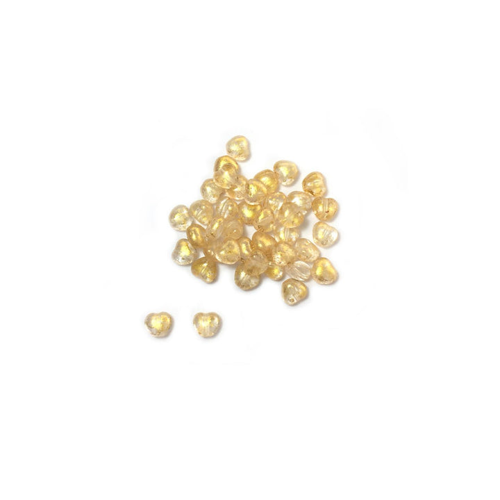 Recycelte Glasperlen "Hearts" - Rough Gold - PerlineBeads