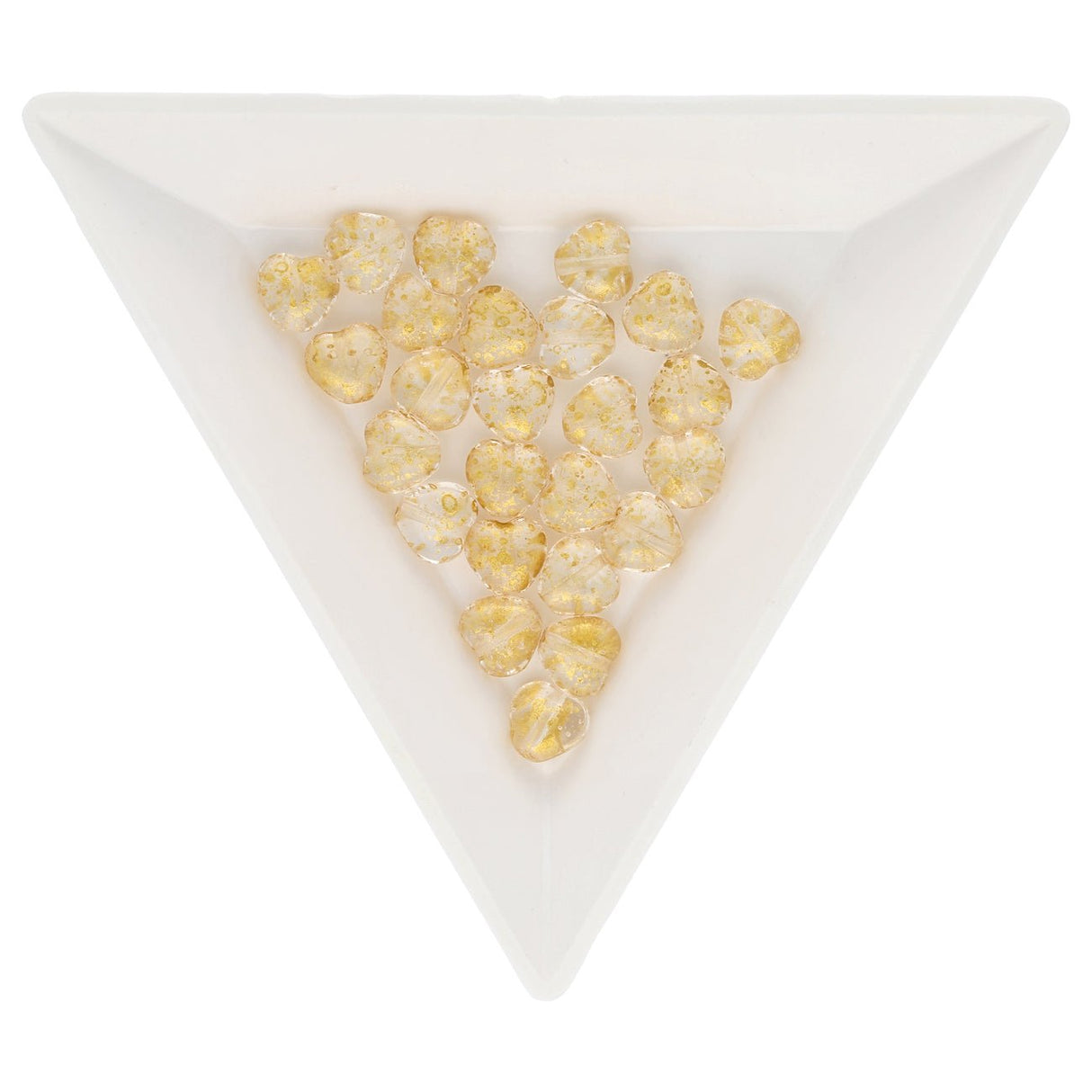 Recycelte Glasperlen "Hearts" - Rough Gold - PerlineBeads