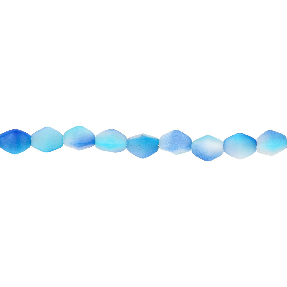 Recycelte Glasperlen "Tiny Bicone" - Blue and White - PerlineBeads