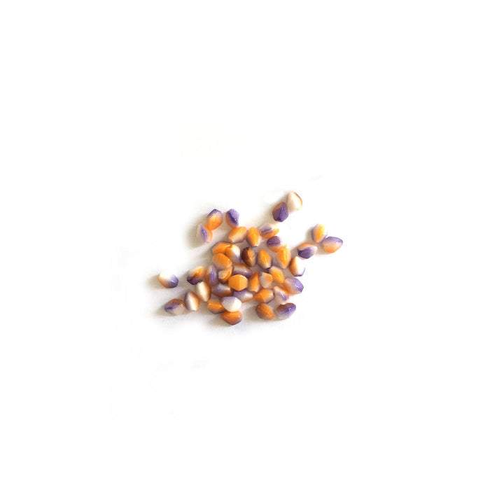 Recycelte Glasperlen "Tiny Bicone" - Orange White Purple - PerlineBeads
