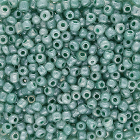 Rocailles Glasperlen 3 mm unregelmässige Grösse – Ceylon Aqua - PerlineBeads