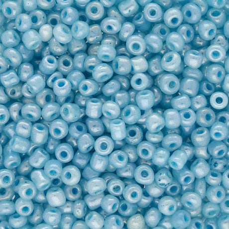 Rocailles Glasperlen 3 mm unregelmässige Grösse – Ceylon Pale Turquoise - PerlineBeads