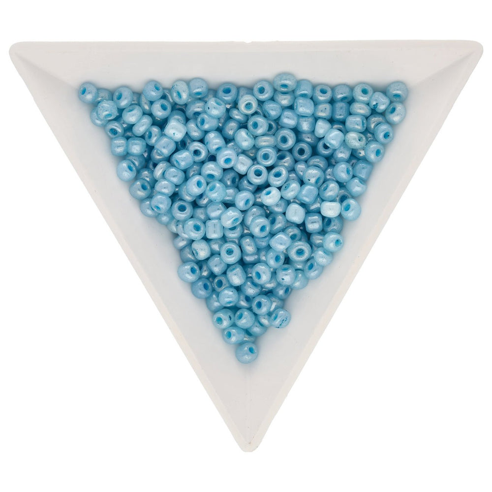 Rocailles Glasperlen 3 mm unregelmässige Grösse – Ceylon Pale Turquoise - PerlineBeads