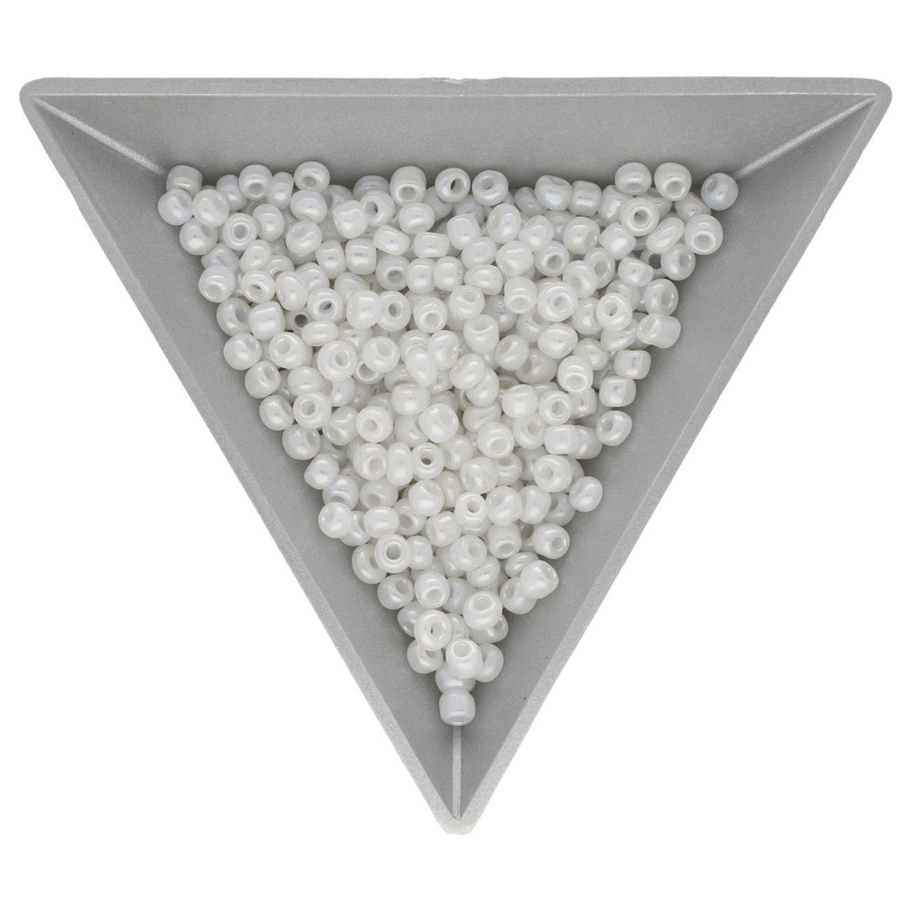 Rocailles Glasperlen 3 mm unregelmässige Grösse – Ceylon White - PerlineBeads
