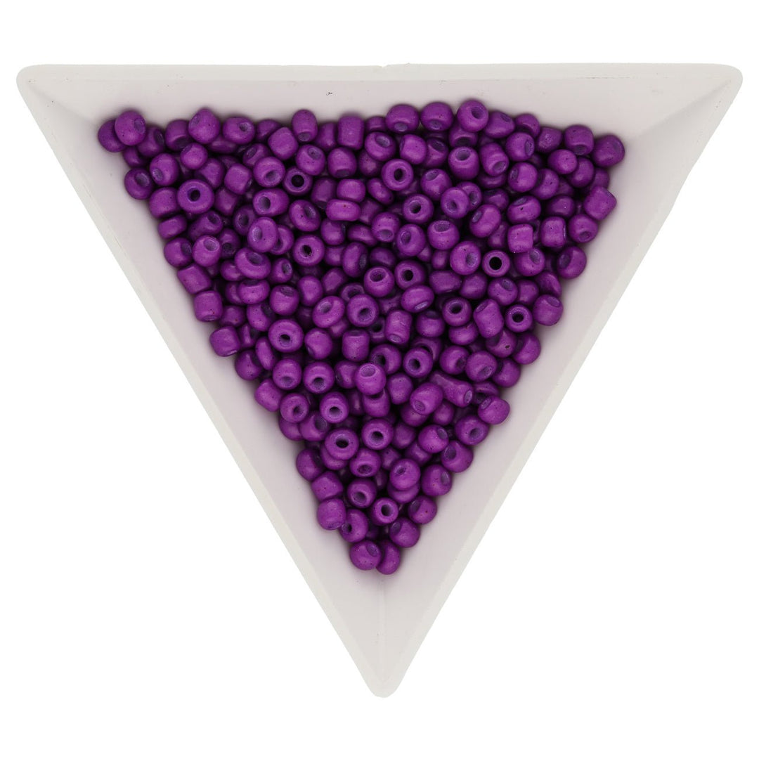 Rocailles Glasperlen 3 mm unregelmässige Grösse – Dark Violet - PerlineBeads