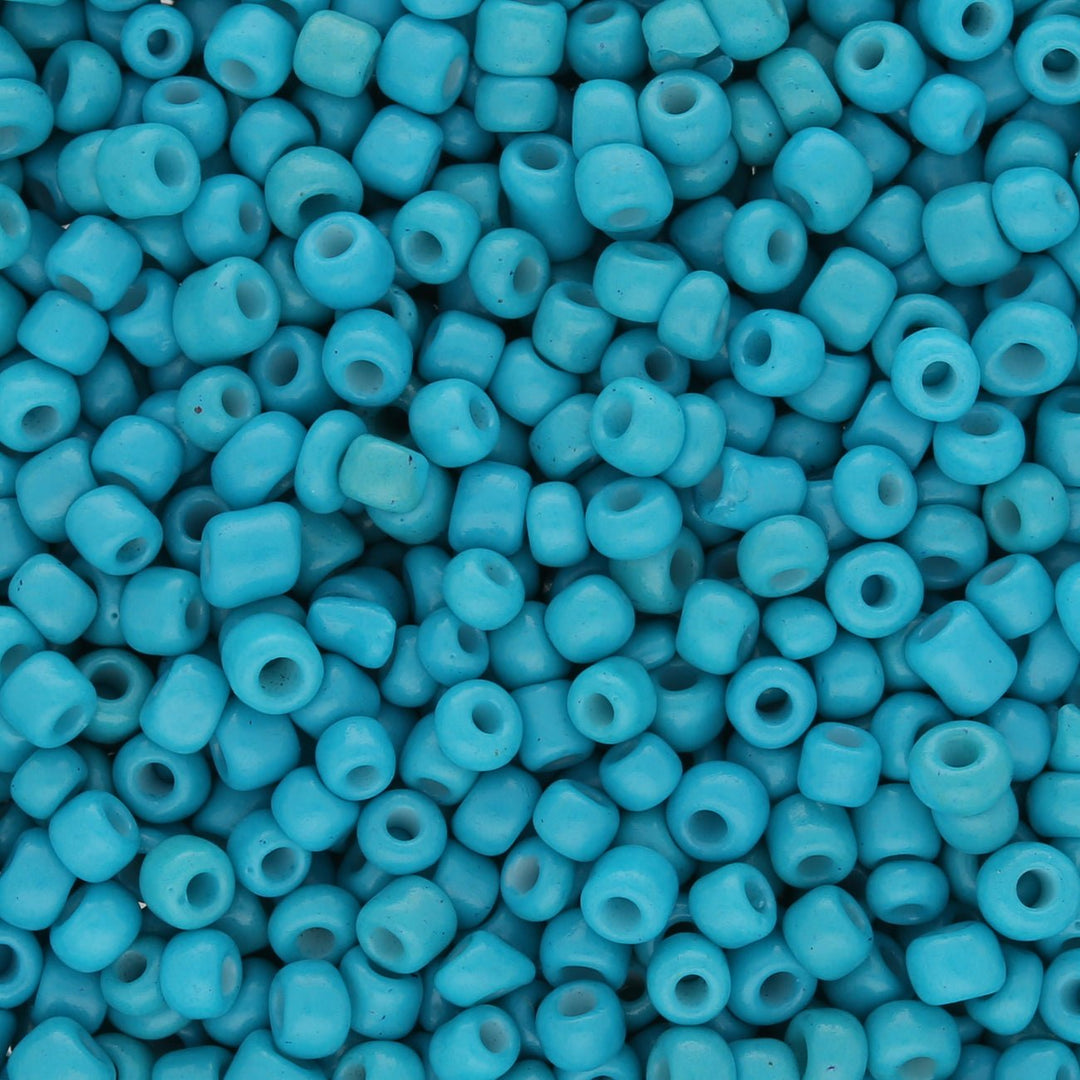 Rocailles Glasperlen 3 mm unregelmässige Grösse – Opaque Dark Turquoise - PerlineBeads
