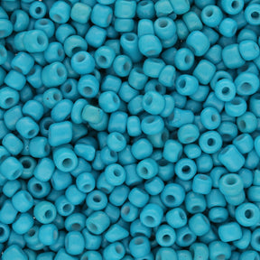 Rocailles Glasperlen 3 mm unregelmässige Grösse – Opaque Dark Turquoise - PerlineBeads