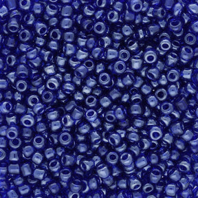 Rocailles Glasperlen 3 mm unregelmässige Grösse – Transparent Lustered Blue - PerlineBeads
