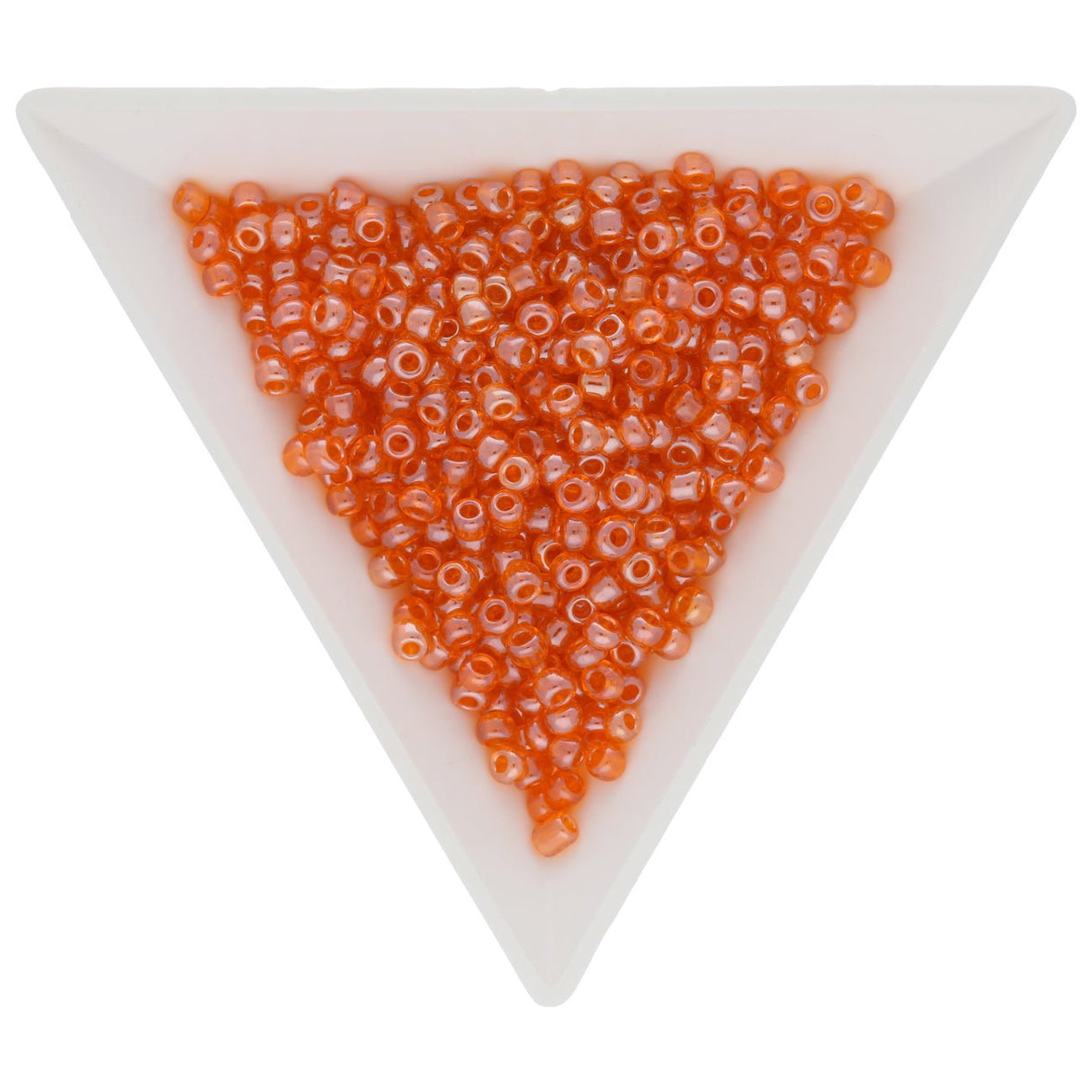 Rocailles Glasperlen 3 mm unregelmässige Grösse – Transparent Lustered Coral - PerlineBeads