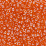 Rocailles Glasperlen 3 mm unregelmässige Grösse – Transparent Lustered Coral - PerlineBeads